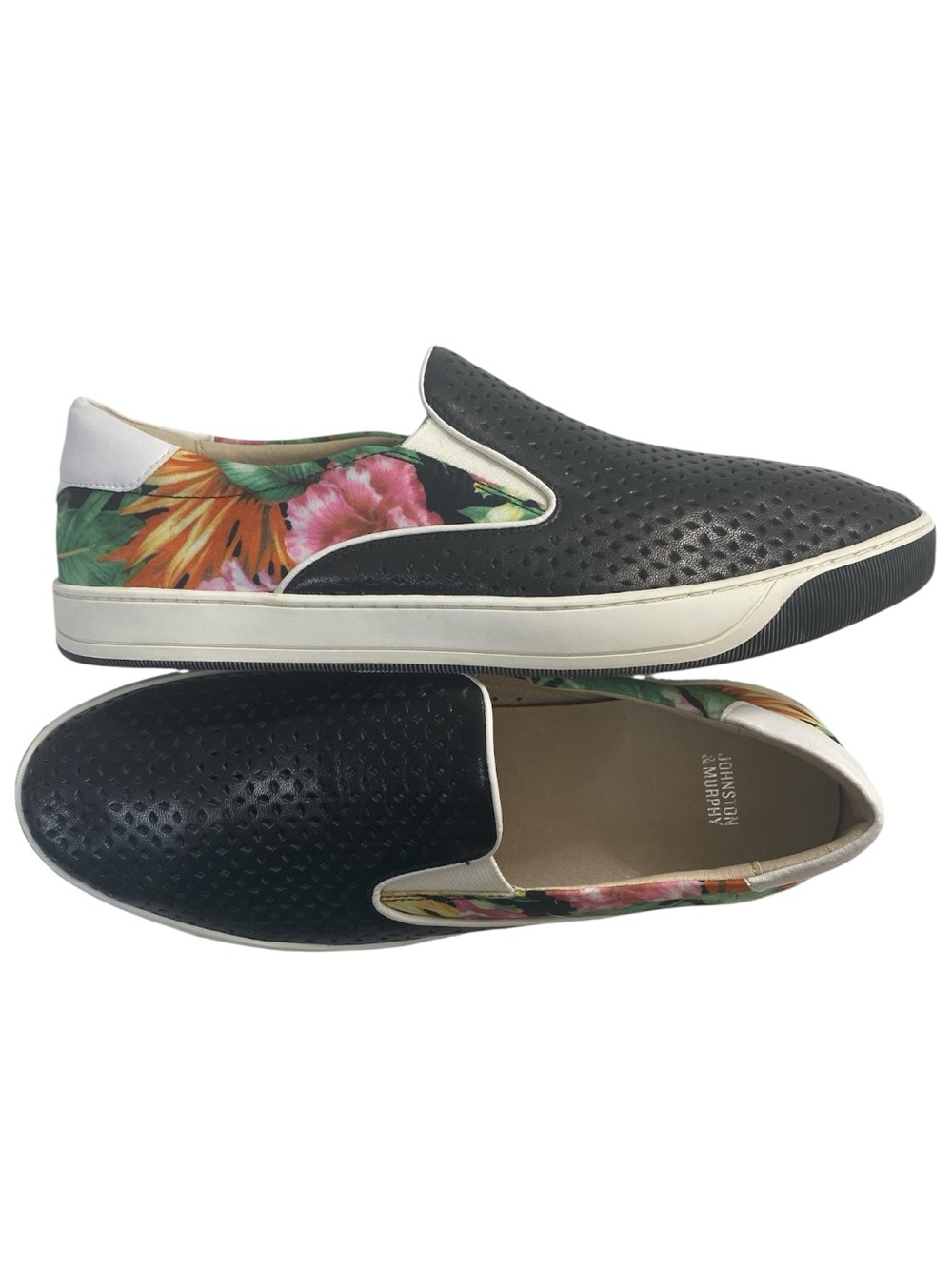 Johnston & Murphy Elaine Slip-On Sneakers Size 11 Perforated Leather Tropical